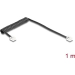 Delock Telefon csavart kábel RJ11 apa - RJ11 apa fekete színű 1 m