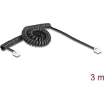 Delock Telefon csavart kábel RJ11 apa - RJ11 apa fekete színű 3 m