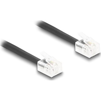 Delock Telefon csavart kábel RJ11 apa - RJ11 apa fekete színű 3 m