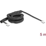 Delock Telefon csavart kábel RJ11 apa - RJ11 apa fekete színű 5 m