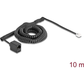 Delock Telefon csavart kábel RJ11 apa - RJ45 anya fekete színű 10 m