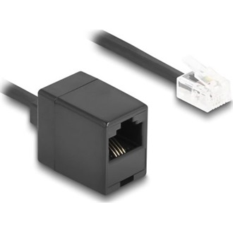 Delock Telefon csavart kábel RJ11 apa - RJ45 anya fekete színű 1 m