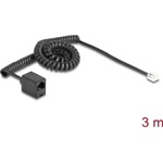Delock Telefon csavart kábel RJ11 apa - RJ45 anya fekete színű 3 m