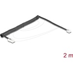 Delock Telefon csavart kábel RJ11 apa - RJ45 apa fekete színű 2 m