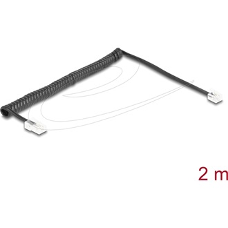 Delock Telefon csavart kábel RJ11 apa - RJ45 apa fekete színű 2 m