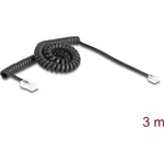 Delock Telefon csavart kábel RJ11 apa - RJ45 apa fekete színű 3 m