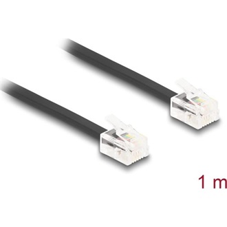 Delock Telefon kábel RJ11 apa - RJ11 apa fekete 1 m
