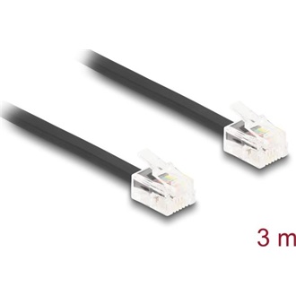 Delock Telefon kábel RJ11 apa - RJ11 apa fekete 3 m
