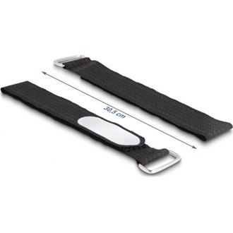 Delock Tépőzáras kábelkötegelő horoggal és feliratozható felülettel Hx 305 mm és Sz 25 mm 5 db. fekete