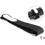 Delock Tépőzáras kábelkötegelő horoggal és feliratozható felülettel Hx 457 mm és Sz 25 mm 5 db. fekete