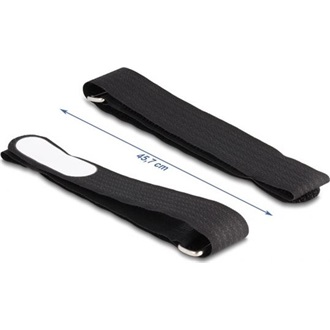 Delock Tépőzáras kábelkötegelő horoggal és feliratozható felülettel Hx 457 mm és Sz 25 mm 5 db. fekete