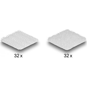 Delock Tépőzáras kocka darabok, öntapadós 64 db.-os fehér