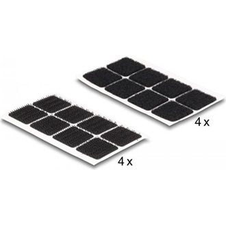 Delock Tépőzáras kocka darabok, öntapadós 64 db.-os fekete