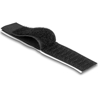 Delock Tépőzáras, öntapadós kábeltartó szett H 110 mm x Sz 20 mm, 10 db-os, fekete