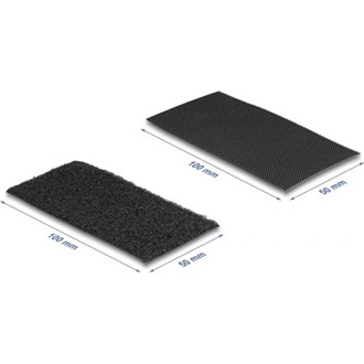 Delock Tépőzáras, öntapadós párna szett H 100 mm x Sz 50 mm, 10 db-os, fekete