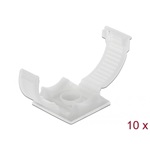 Delock Természetes színű, öntapadós, csavarozható kábeltartó zárócsattal 10 db