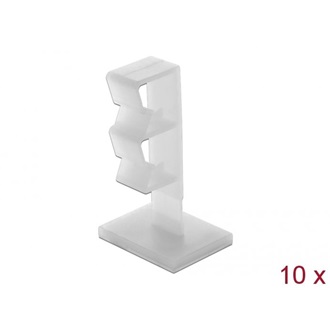 Delock Természetes színű öntapadós kábeltartó két átfűző gyűrűvel 10 db