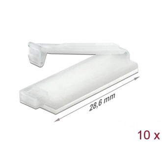 Delock Természetes színű öntapadós kábeltartó zárócsattal 10 db