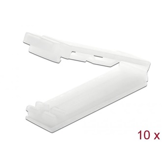 Delock Természetes színű, öntapadós, lapos kábeltartó 10 db