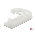 Delock Természetes színű, öntapadós, lapos kábeltartó zárócsattal 10 db