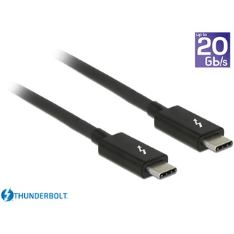 Delock Thunderbolt 3 M/M adatkábel 1.5m fekete 5A passzív