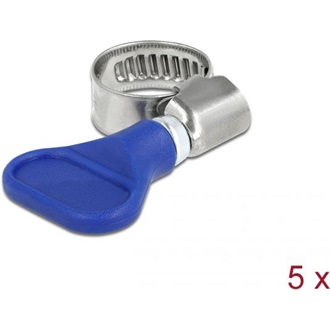 Delock Tömlőbilincs pillangó fogantyúval rozsdamentes acél 400 SS 10 - 16 mm 5 db. kék