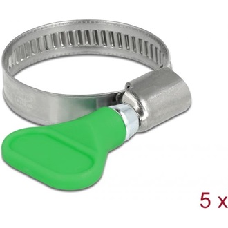 Delock Tömlőbilincs pillangó fogantyúval rozsdamentes acél 400 SS 20 - 35 mm 5 db. zöld