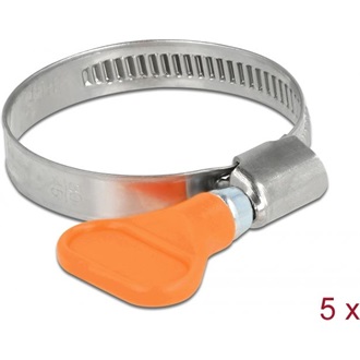 Delock Tömlőbilincs pillangó fogantyúval rozsdamentes acél 400 SS 30 - 45 mm 5 db. narancssárga