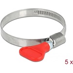 Delock Tömlőbilincs pillangó fogantyúval rozsdamentes acél 400 SS 40 - 60 mm 5 db. piros