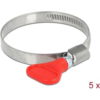 Delock Tömlőbilincs pillangó fogantyúval rozsdamentes acél 400 SS 40 - 60 mm 5 db. piros