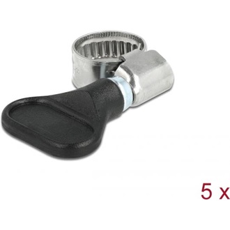 Delock Tömlőbilincs pillangó fogantyúval rozsdamentes acél 400 SS 8 - 12 mm 5 db. fekete