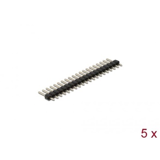 Delock Tűfejléc 20 tűs, 2,54 mm-es osztással, 1 soros, egyenes, 5 db.