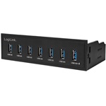 Delock UA0342 7-portos 5.25" USB3.0 hub fekete 1db töltőport