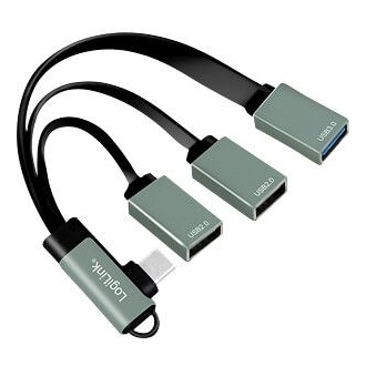 LogiLink UA0361 3-portos hub szürke-fekete