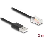 Delock USB-A 2.0 -> RJ50 M/M adatkábel 2m fekete