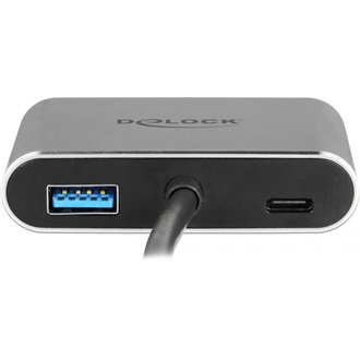 Delock USB-C -> HDMI VGA USB-A 3.0 USB-C M/F adapter szürke (USB-C OUT csak töltésre)