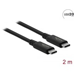 Delock 86980 USB4 Gen2×2 -> USB4 Gen2×2 M/M adatkábel 2m fekete