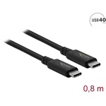 Delock 86979 USB4 Gen3×2 -> USB4 M/M adatkábel 0.8m fekete