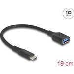 Delock USB 10 Gbps Adapter USB Type-C  apa   A-típusú anya 19 cm 60 W QC 3.0 fekete