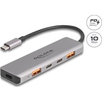 Delock USB 10 Gbps Hub 2 A-típusú USB port és 2 USB Type-C  port USB Type-C  csatlakozóval és PD 95 Watt