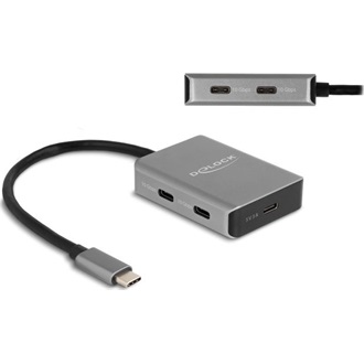 Delock USB 10 Gbps Tetején 4 USB porttal rendelkező USB Type-C  hub USB Type-C  csatlakoztatóval