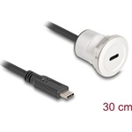 Delock USB 10 Gbps USB Type-C  beépített anya kábelcsatlakozóval 30 cm, alumínium