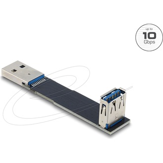 Delock USB 10 Gbps adapter USB A-típusú aljzat   dugó csatlakozó, 90 -ban hajlított