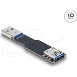 Delock USB 10 Gbps adapter USB A-típusú aljzat   dugós csatlakozó, egyenes, lapos kialakítású