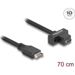 Delock USB-E A Key -> USB-C 3.2 Gen2 M/F adatkábel 0.7m fekete panel-mount