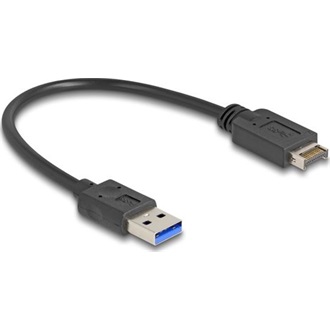 Delock USB 10 Gbps kábel E-típusú A kulcsos USB 20 tűs apa   A-típusú USB apa 30 cm