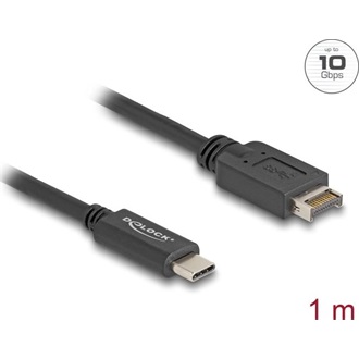 Delock USB-E A Key -> USB-C 3.2 Gen2 M/M adatkábel 1m fekete