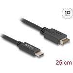 Delock USB-E A Key -> USB-C 3.2 Gen2 M/M adatkábel 0.25m fekete