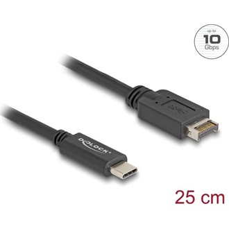 Delock USB-E A Key -> USB-C 3.2 Gen2 M/M adatkábel 0.25m fekete