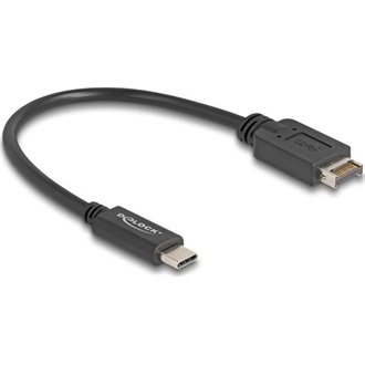 Delock USB-E A Key -> USB-C 3.2 Gen2 M/M adatkábel 0.25m fekete